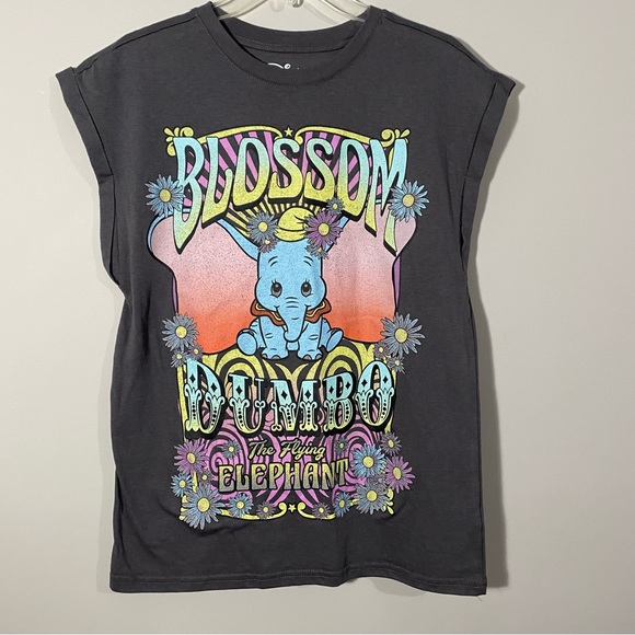 Disney Dumbo Cut Off Tee Size Large "Blossom" Graphic Tee Shirt - Picture 1 of 6